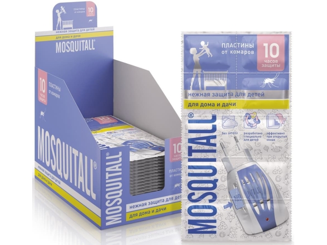 Mosquitall Нежная защита для детей пластины от комаров 10 штук.