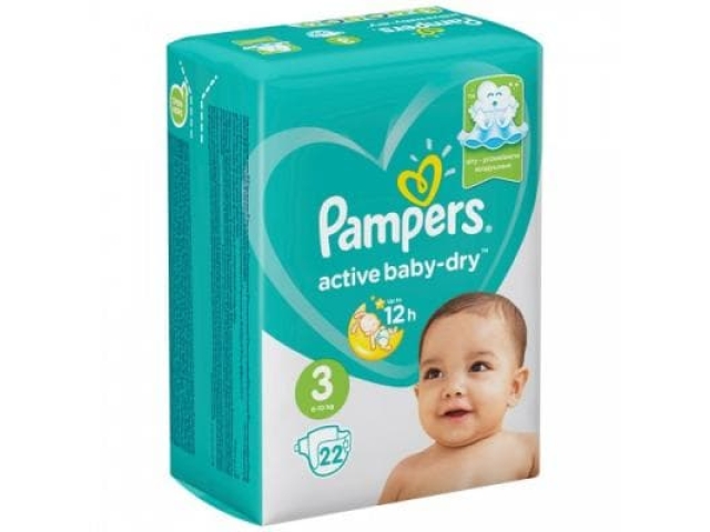 Подгузники Рampers Active Baby Dry 3 (6-10 кг.) 22 шт