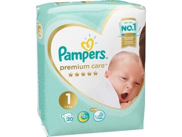 Подгузники Pampers Premium Care 1 new born (2-5 кг.) 20 шт.
