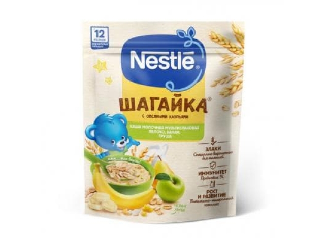 Nestlé Шагайка Каша молочная 5 злаков Яблоко, банан, груша с 12 мес. 870.0000ТГ
