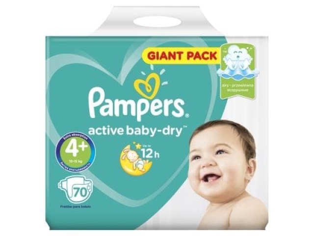 Подгузники Рampers Active Baby Dry Maxi+ 4+ (10-15 кг.) 70 шт