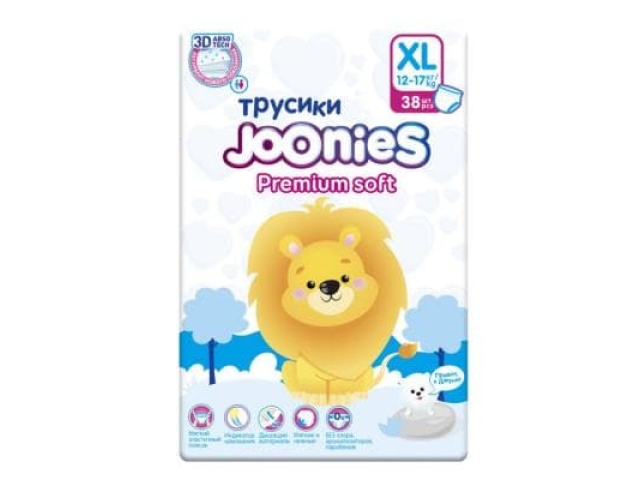 Joonies Premium Soft подгузники-трусики XL 38, 12-17 кг new