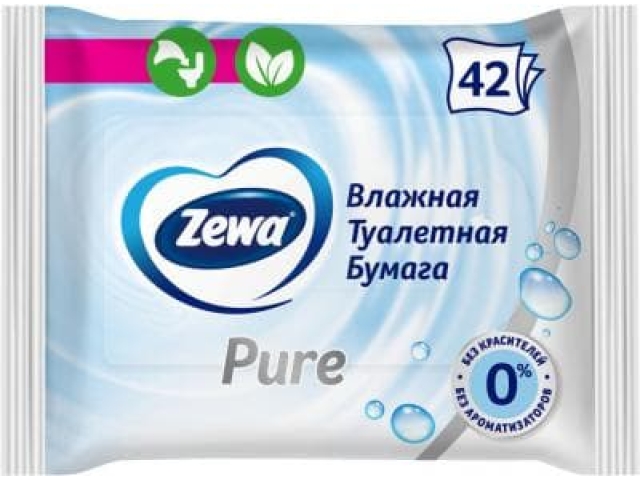 Zewa влажная туалетная бумага (без запаха) 42 шт.
