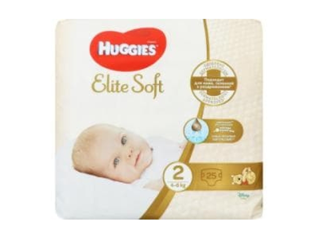 Подгузники Huggies Elite Soft 2 (4-6 кг) 25 шт