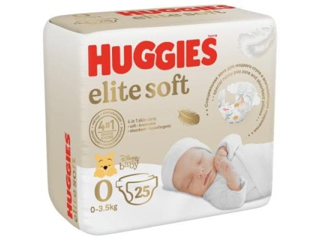 Подгузники Huggies Elite Soft 0 25 шт. (0-3,5 кг)