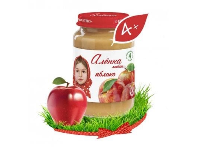 "Алёнка любит" пюре яблоко 170 гр. 4+ мес.