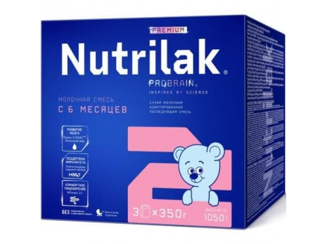 Nutrilak Premium 2 смесь молочная сухая с 6-ти до 12-ти месяцев 1050 гр.