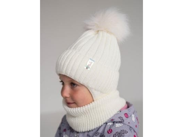 Milli комплект Konte шапка для девочки с утеплителем + снуд (р.48-52,52-56)