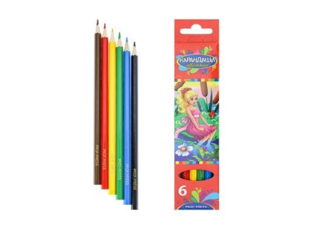 Цветные карандаши 6 цветов