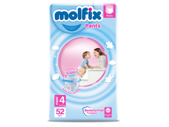 Molfix детские подгузники-трусики 4 (9-14 кг) 52 шт.