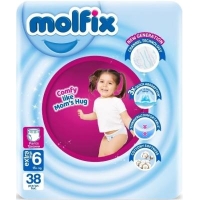 Molfix детские подгузники-трусики  6 (15+ кг) 38 шт.