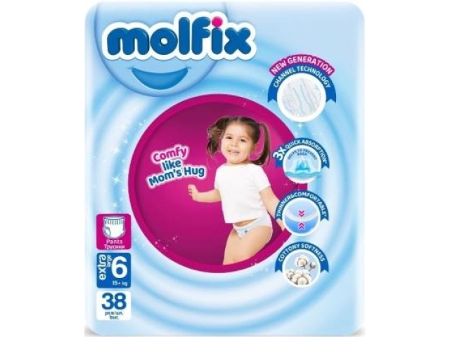 Molfix детские подгузники-трусики 6 (15+ кг) 38 шт.