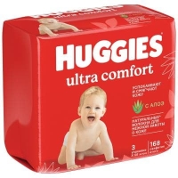 Салфетки Huggies Ultra Comfort (56*3) new 168 штук