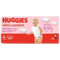 Подгузники Huggies на девочку 4+(10-16кг) 60шт