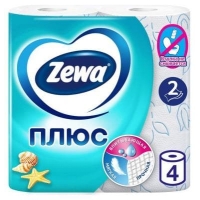 Туалетная бумага Zewa плюс 2сл 4 рулона Ocean голубая