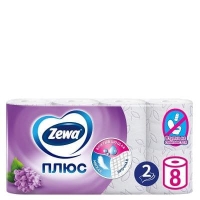 Туалетная бумага Zewa плюс 2сл 8 рулонов Lilac сирень