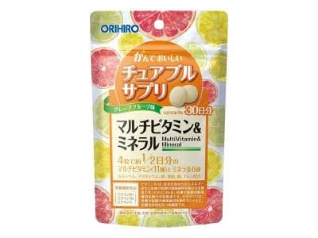 Мультивитамины Orihiro со вкусом тропических фруктов 120 таб. (Япония)