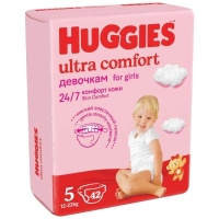Подгузники Huggies ultra comfort для девочек 5 (12-22 кг) 42  шт.