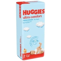 Подгузники Huggies ultra comfort для мальчиков 3 (5-9кг) 56 шт.