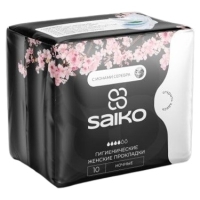 Saiko прокладки с ионами серебра ночные 10 шт