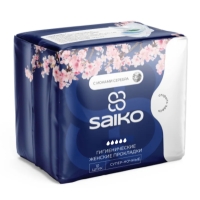 Saiko прокладки с ионами серебра супер-ночные 10 шт