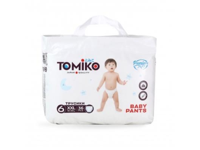 Подгузники-трусики детские Tomiko XXL (15-20 кг) 36 шт Premium Soft