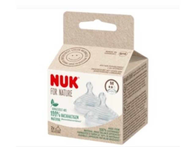 NUK for nature насадка для бутылочки силикон (М) 2 шт.