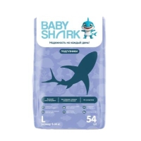 Baby Shark подгузники L (9-14 кг.) 54 шт.