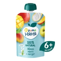 Фруто няня пюре яблоко, манго, йогурт 90 гр. 6+мес.