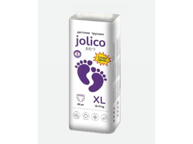 Подгузники-трусики Jolico XL 42 штук (12-17 кг) Подгузники-трусики Jolico XL 42 штук (12-17 кг)