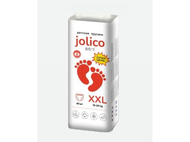 Подгузники-трусики Jolico XXL 40 штук (15-20 кг) Подгузники-трусики Jolico XXL 40 штук (15-20 кг)