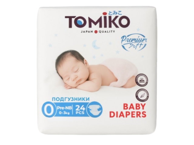 Подгузники детские Tomiko Pre-NB (0-3 кг) 24 шт