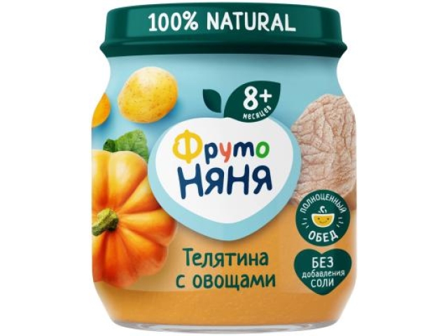 Фруто няня пюре телятина овощи 100 гр. 8+