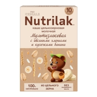 Nutrilak Proсereals каша молочная мультиз. с овсяными хлопьями и кусочками банана 10+ мес. 200 гр.