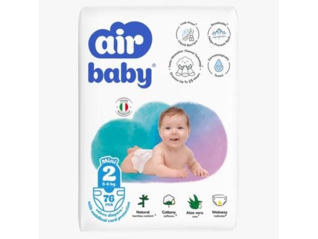 Подгузники Air Baby Jumbo S 3-6 кг. 76 шт.
