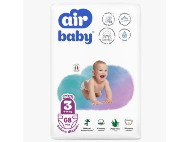 Подгузники Air Baby Jumbo M 4-9 кг. 68 шт.