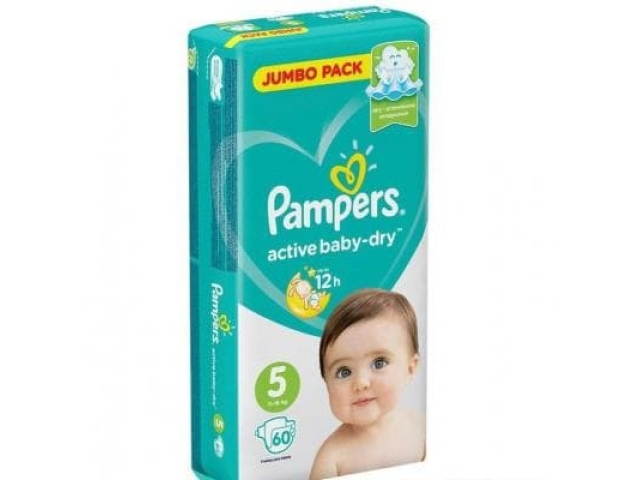 Pampers подгузники Active Baby Dry Junior 5 60 шт. 11-15 кг. 6400.0000ТГ
