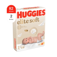 Подгузники Huggies Elite Soft 2 (4-6 кг) 82 шт