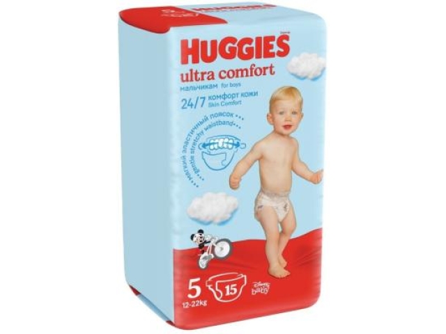 huggies (Хаггис) ultra comfort 5 для мальчиков 15 шт
