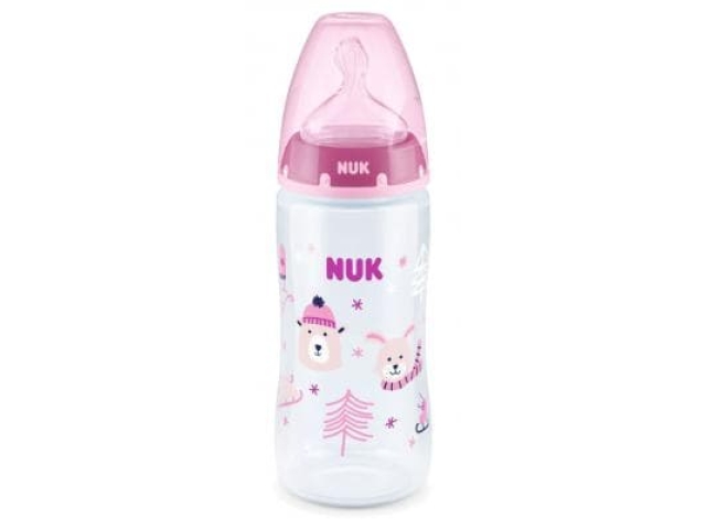 Набор подар. NUK 3 предмета (бутылка FC+, пустышка, цепочка) Зима розовый