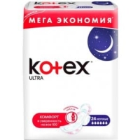 Прокладки Kotex Ultra Night Quadro Pad 24