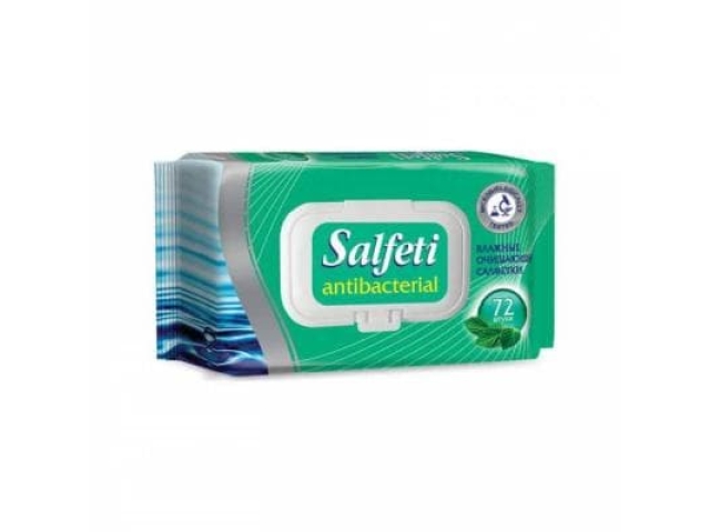 Салфетки влажные SALFETI, 72шт, антибактериальные