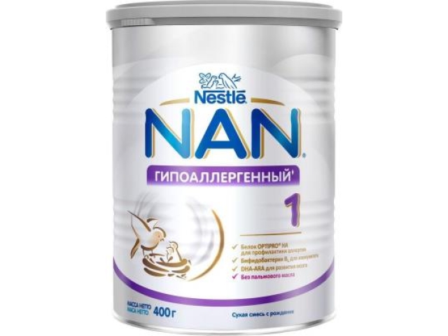 Сухая смесь Nestle NAN 1 гипоаллергенный с рождения 400 гр.