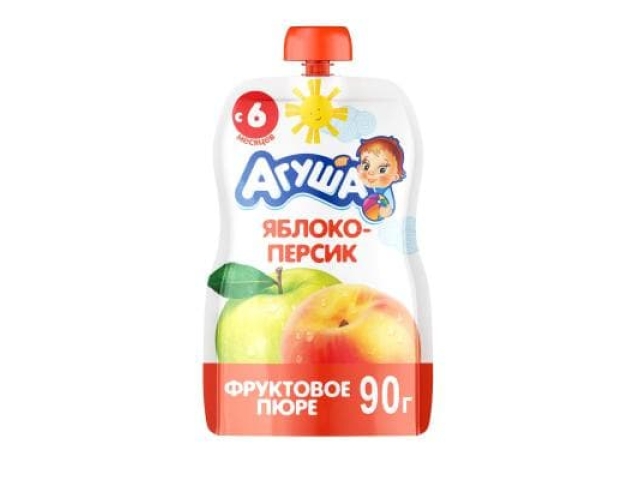 Пюре Агуша яблоко -персик 5+ 90 гр