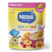 Nestle каша Шагайка мультизлаковая мед абрикос малина молочная