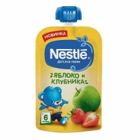 Nestle пюре  яблоко-клубника 90гр