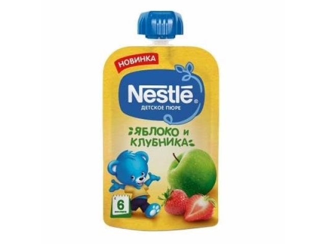 Nestle пюре яблоко-клубника 90гр