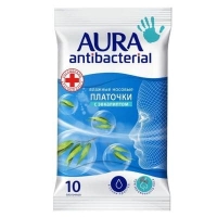Влажные платочки для носа Antibacterial 10шт. AURA