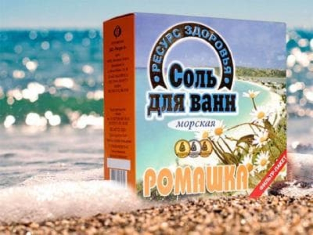 Соль для ванн 600 гр. морская Ресурс-Ф с ромашкой