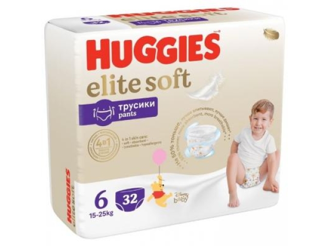 Huggies Elite Soft Трусики 6 32 шт. ( 15-25 кг.)
